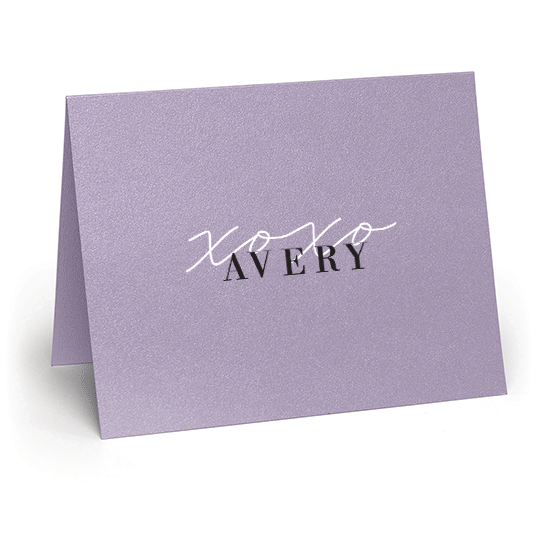 Hugs and Kisses Folded Shimmer Note Cards